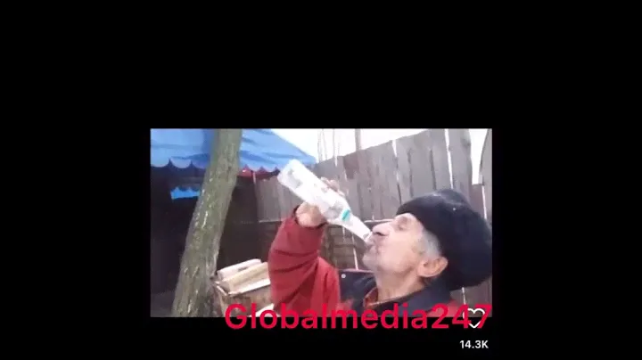 Russian man drinks 3 bottles of vodka straight 🥴😵‍💫